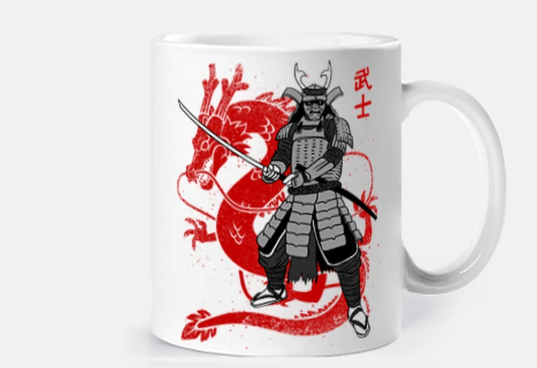 Tazza guerriero samurai con drago