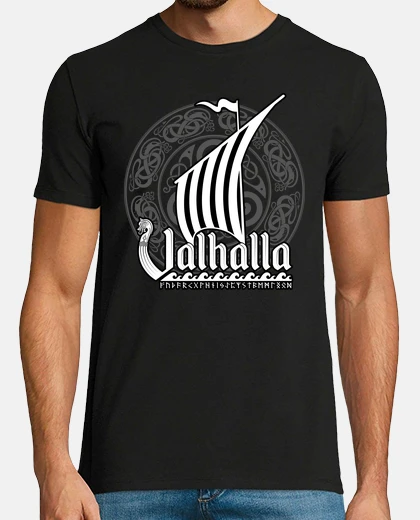 T-shirt guerriero vichingo, t-shirt t-shirt walhalla, vichinghi