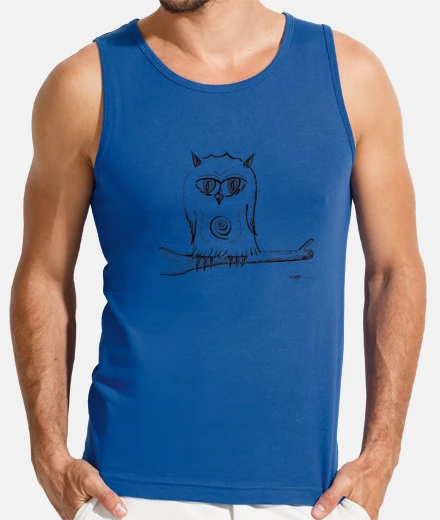 T-shirt gufo appollaiato tank top uomo di sport