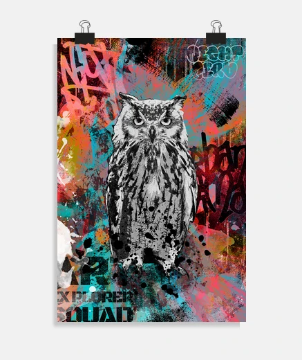 Poster gufo arte
