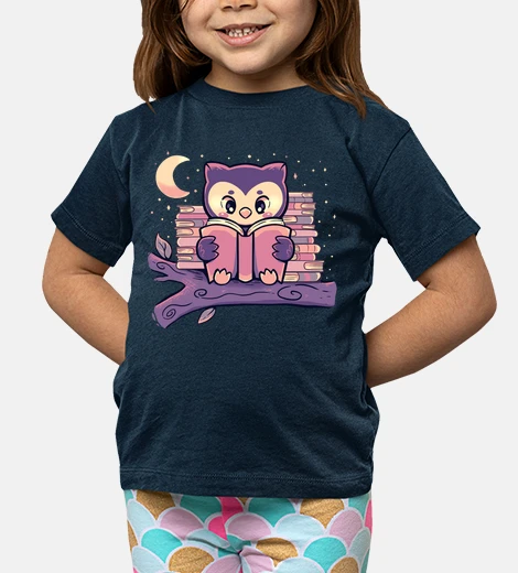 Abbigliamento gufo che legge la notte - camicia per bambini