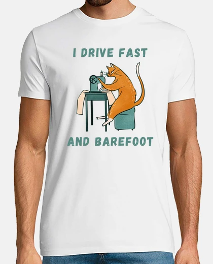 T-shirt guido veloce e cucio a piedi nudi