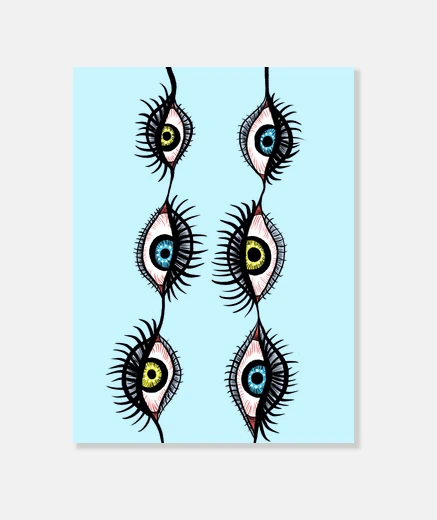 Tableau guirlandes aux yeux bizarres