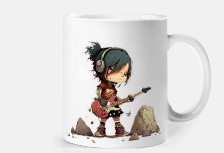 Cup guitar girl