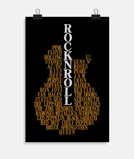 Poster guitar rock n roll