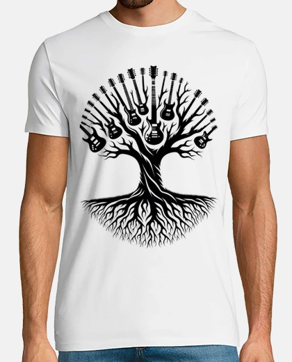 T-shirt guitar tree of life musician
