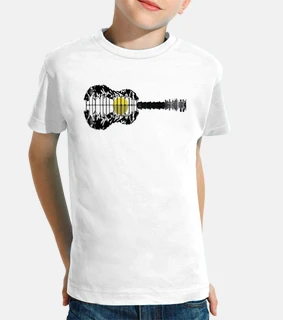 guitar reflection black sunset