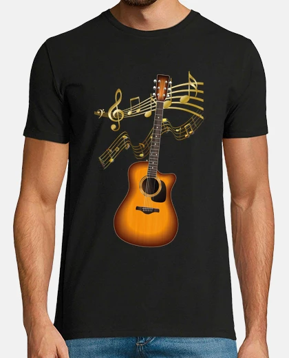 Tee-shirt guitare avec not une comédie musicale