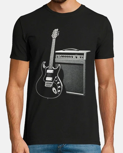 Tee-shirt guitare électrique blues et amplificateur groupes de musique rock