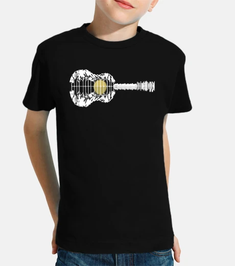 Vêtements guitare réflexion blanc coucher de sole