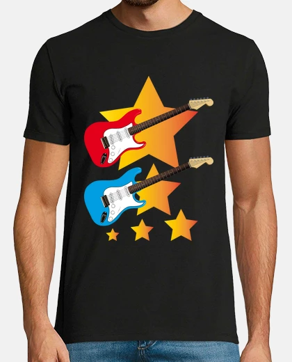 Tee-shirt guitares électriques colorées