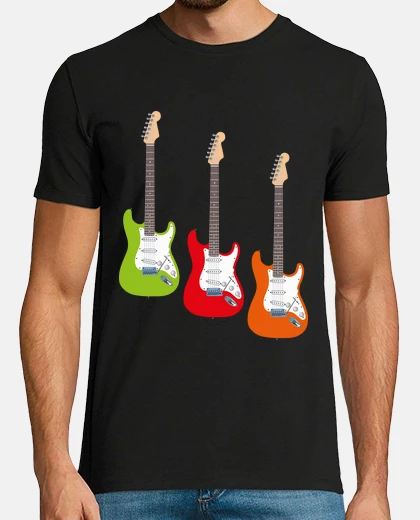 Tee-shirt guitares électriques colorées