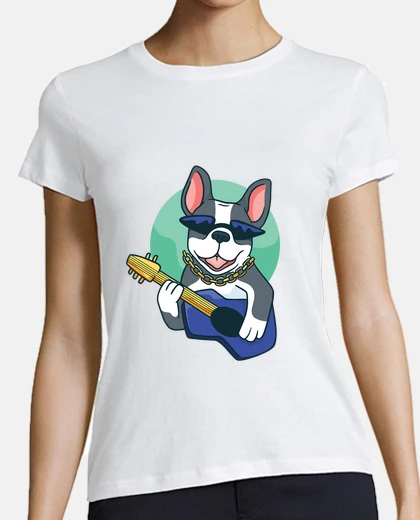 Tee-shirt guitariste bulldog