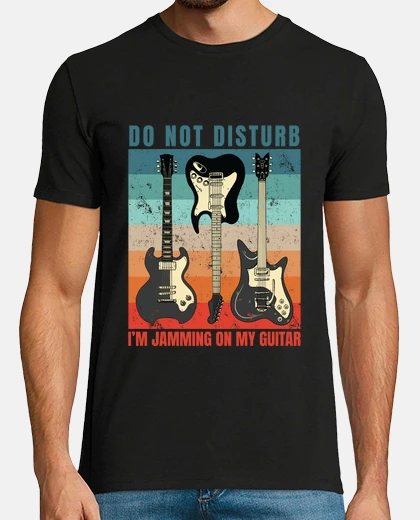 Tee-shirt guitariste ne pas déranger guitare musique 