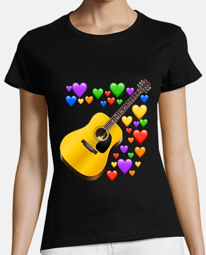 Playera Guitarra con corazones