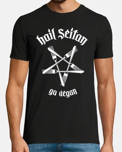 Playera Hail Seitan - Go vegan 1.1 (blanco)