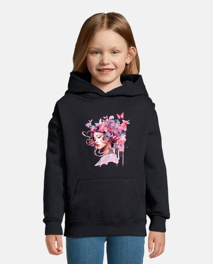 Kids hair butterflies hot pink woman