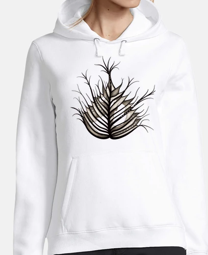 Hoodie Hairy Leaf Abstract Botanical Art