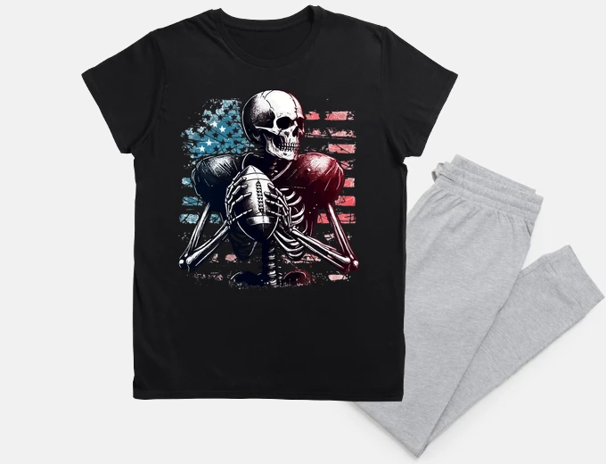 Pyjama Halloween Skeleton American Football