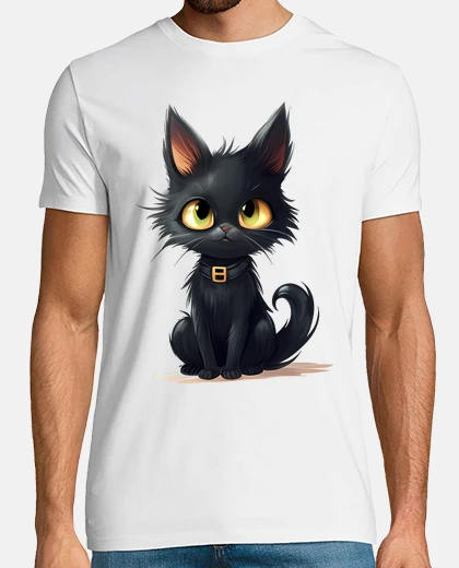 Playera halloween vintage black cat too cute
