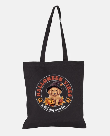 Bag Halloween Witch Hat Pumpkin Dog Golden