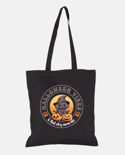 Bag Halloween Witch Hat Pumpkin Dog Poodle