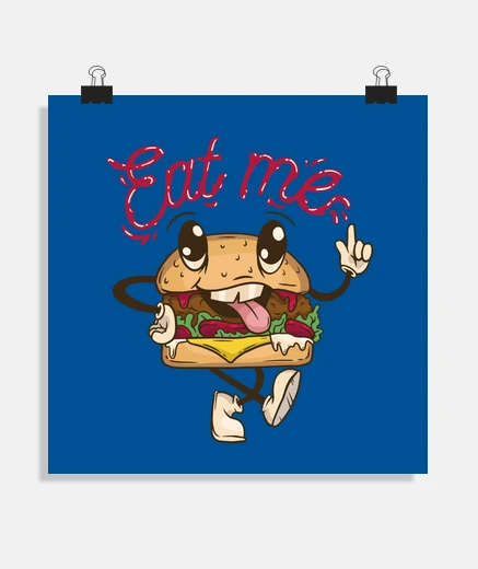 Poster hamburger umoristico mangiami