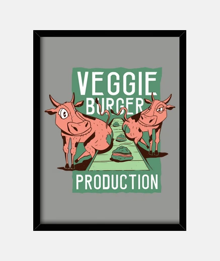 Quadro hamburger vegetariano umoristico, decorazione