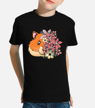 Camisetas niños hámster dorado con flores | laTostadora