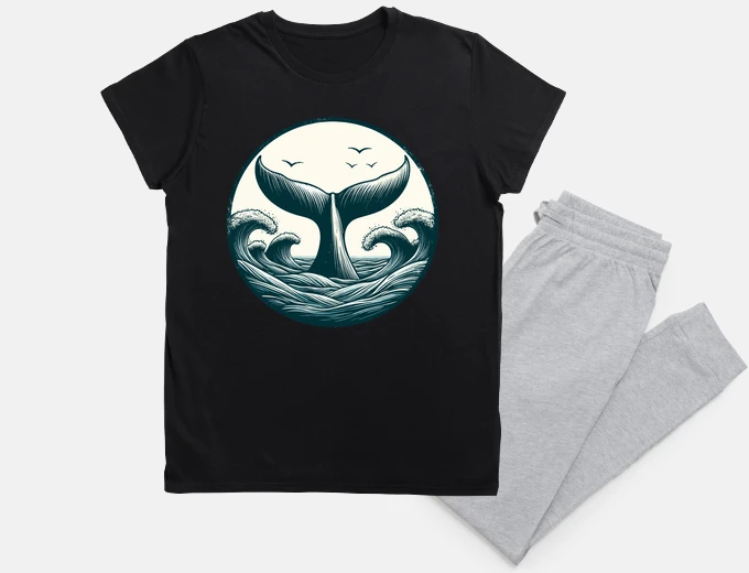 Pyjama Hand drawn whale tail