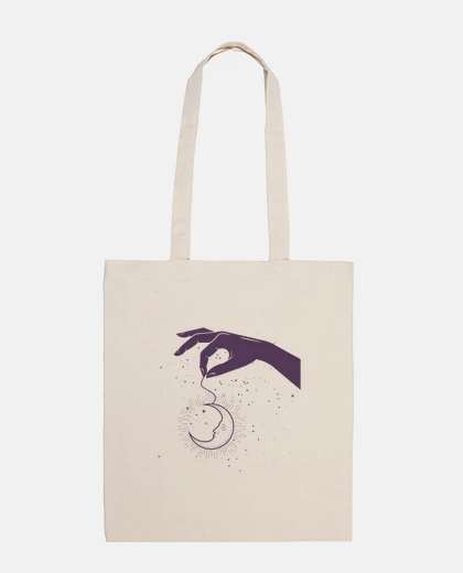 Bag hand holding a moon