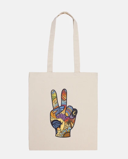 Bag hand victory sign, vacation, club, tote bag,