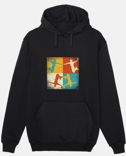 Hoodie Handball practice Retro squares