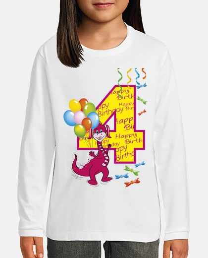 Kids happy birthday number 4 dragon