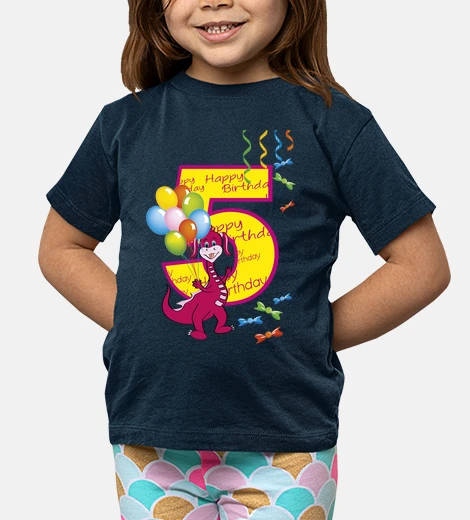 Abbigliamento happy birthday number 5 dragon