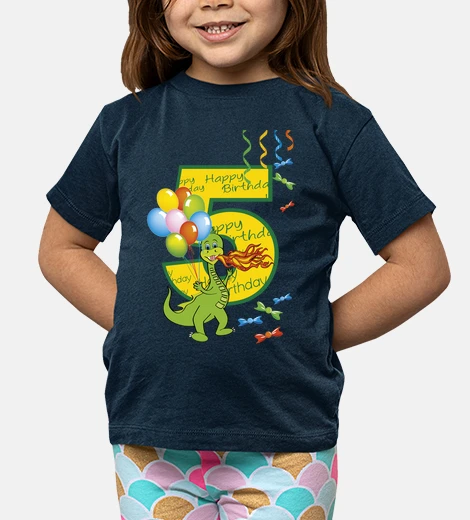 Abbigliamento happy birthday number 5 dragon