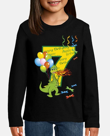 Kids happy birthday number 7 dragon