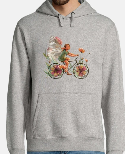 Hoodie Happy Green Elf Bicycle Rider