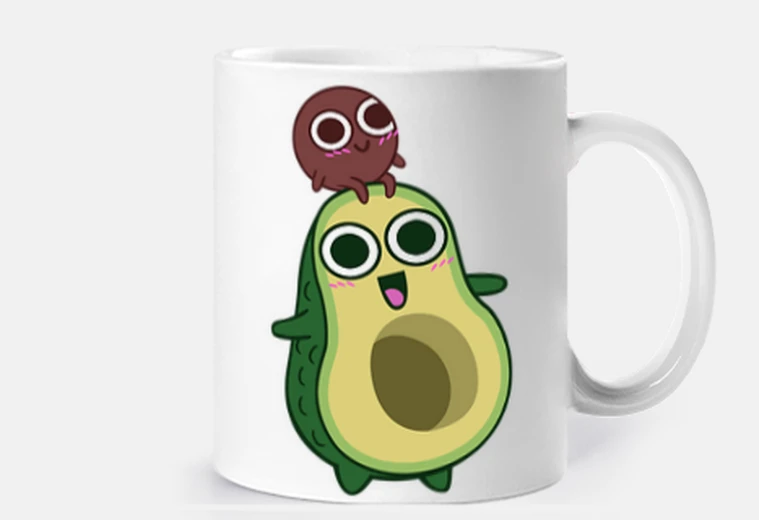 Cup happy mother avocado
