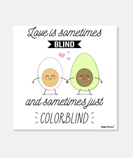 Lienzo Happy Phrases - Amor daltónico Inglés Le
