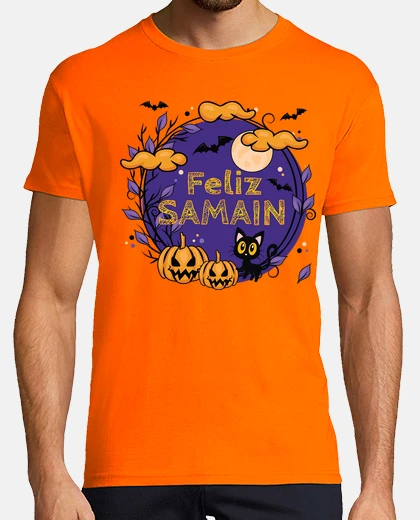 T-shirt happy samain pumpkins
