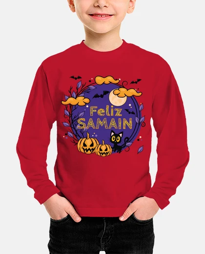 Kids happy samain pumpkins