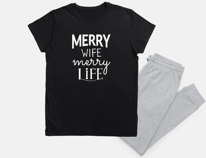 Pyjama happy wife , saint valentin , amour , foyer,