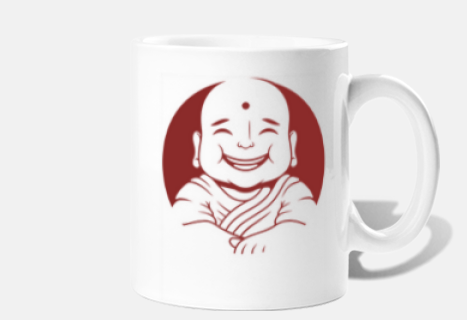 Happy Monk Buddha Face Design