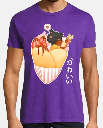 Tee-shirt harajuku crep - chat kawaii