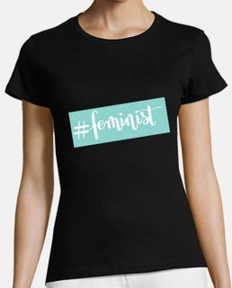 hashtag feminist fondo turquesa