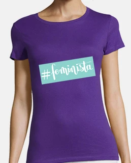 hashtag feminista fondo turquesa