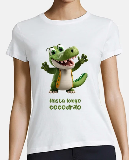 Playera Hasta luego cocodrilo - camiseta mujer blanca