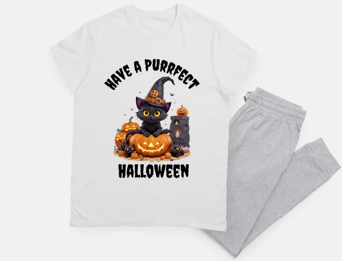 Pyjama have a purrfect halloween