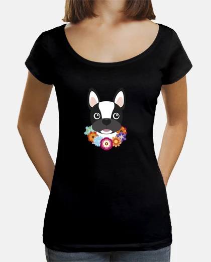 Tee-shirt hawaii bouledogue français